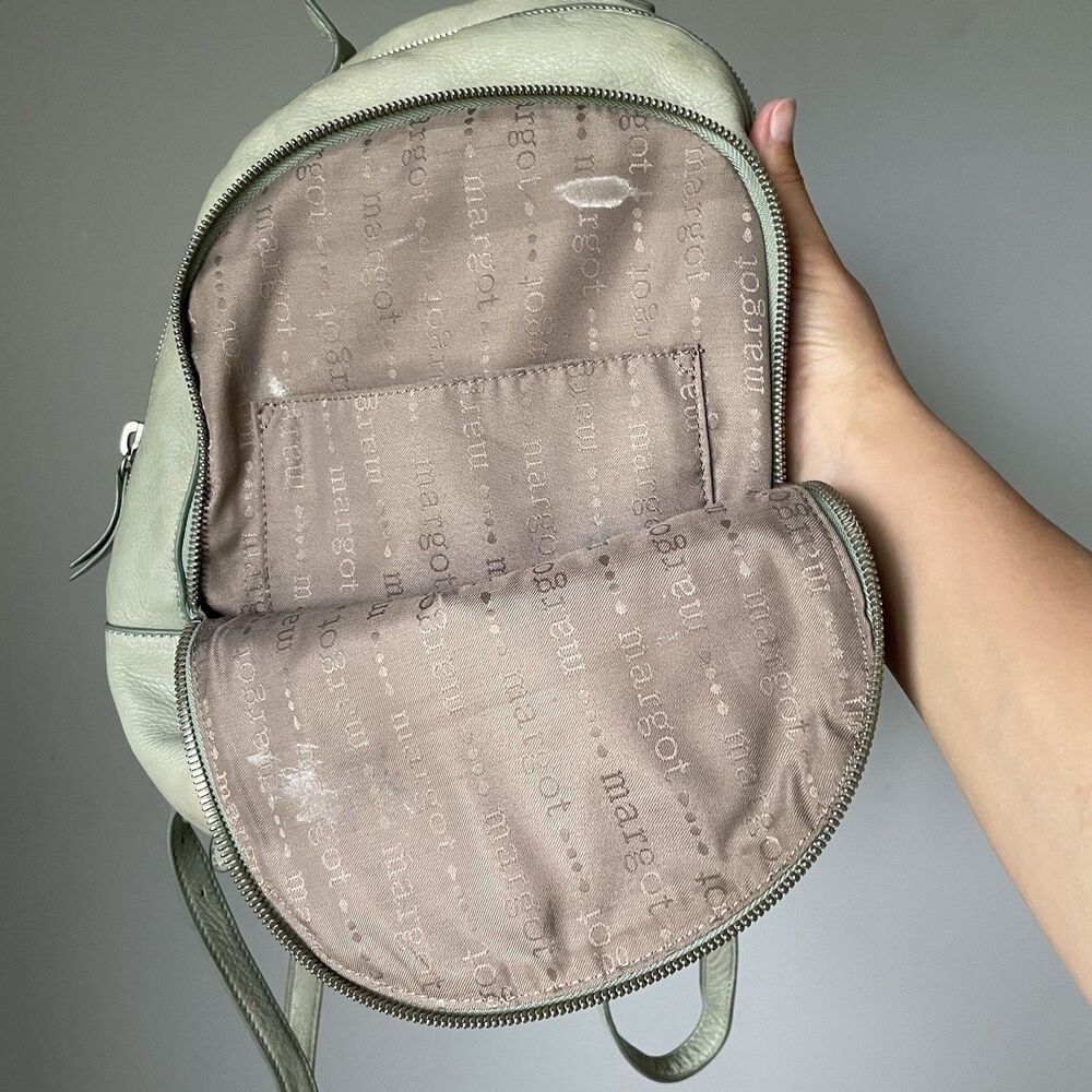 Margot Leather Backpack Purse Bag Green Women's One Size - Picture 4 of 9